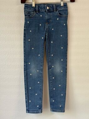 Jumping Beans Floral Embroidered Skinny Jeans Girls Size 7 Girlhood Daisy Casual